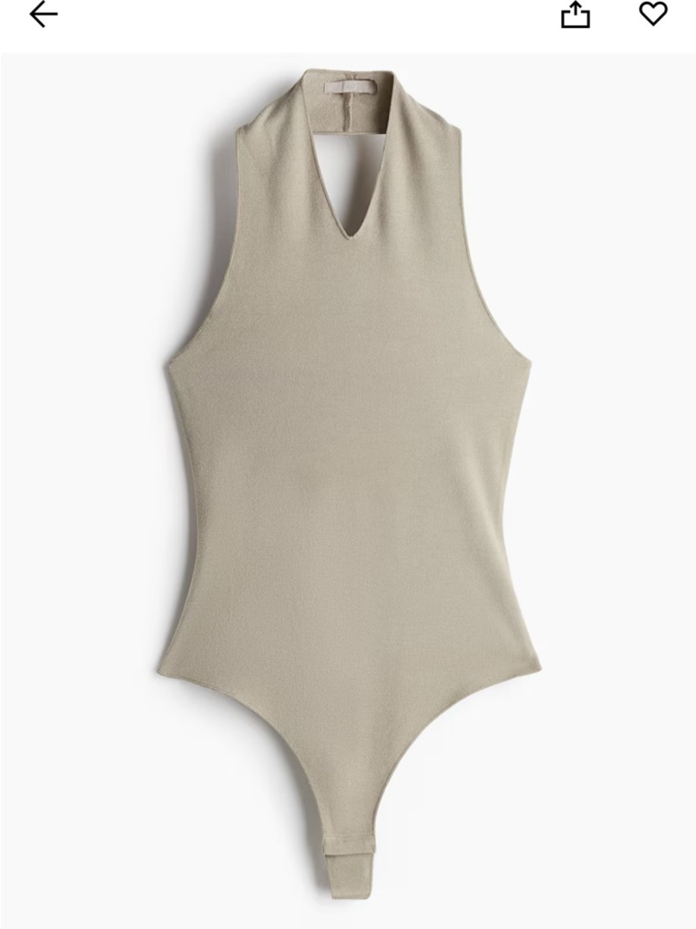H&M Beige Halter Neck One-Piece Bodysuit